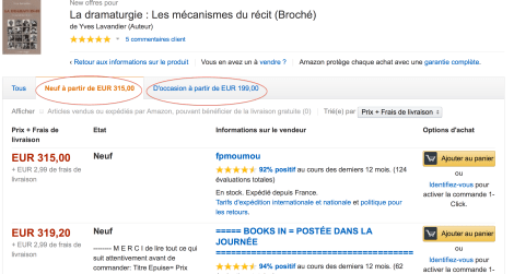 La dramaturgie d'Yves Lavandier, vendu il y a un mois