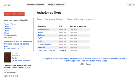 Le même titre sur Google books il y a quelques semaines...